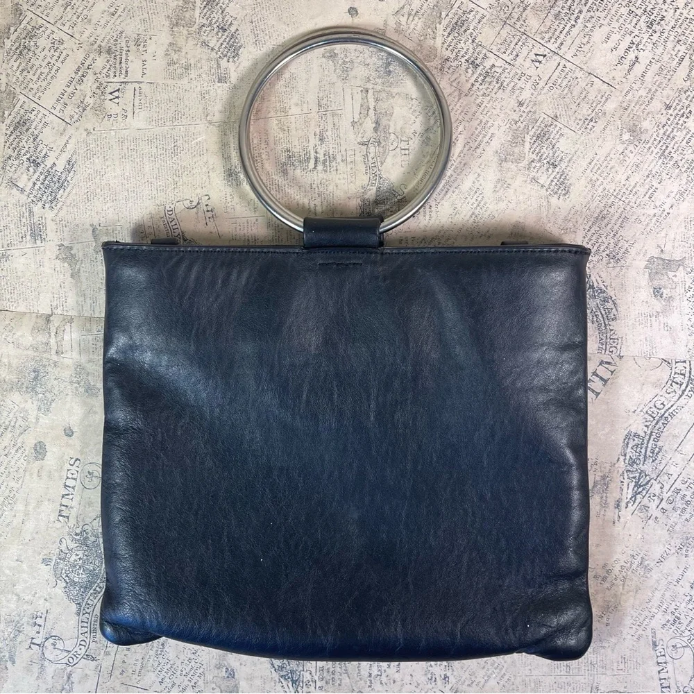 Thacker Le Pouch Leather Crossbody Bag Ring Handle Convertible Shoulder Purse